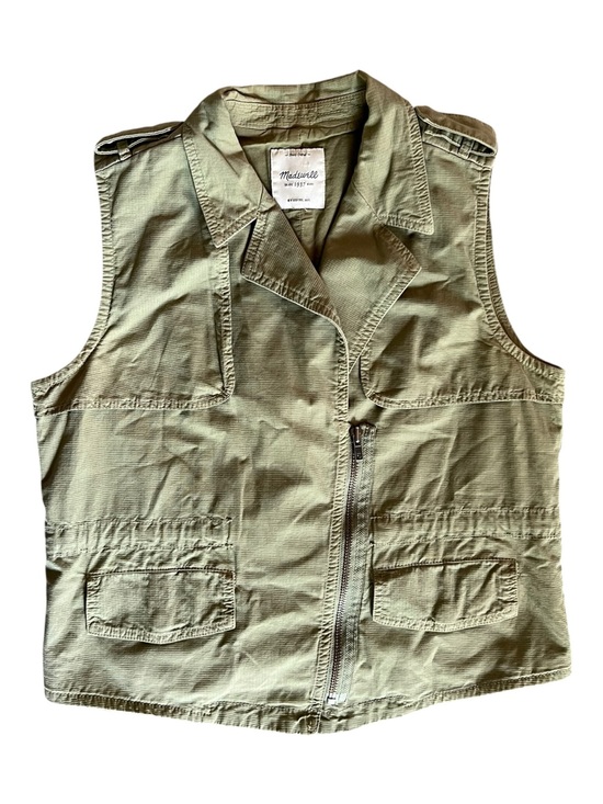 Madewell Jackets & Blazers - Madewell Olive Utility Vest Sleeveless Zip Front